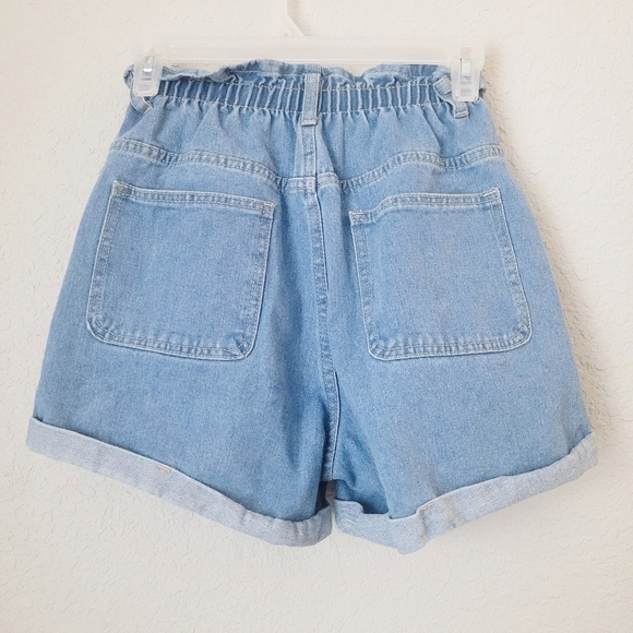 Amazon Cinch Waist Cuffed Denim Mom Shorts Size XS - Picture 3 of 11
